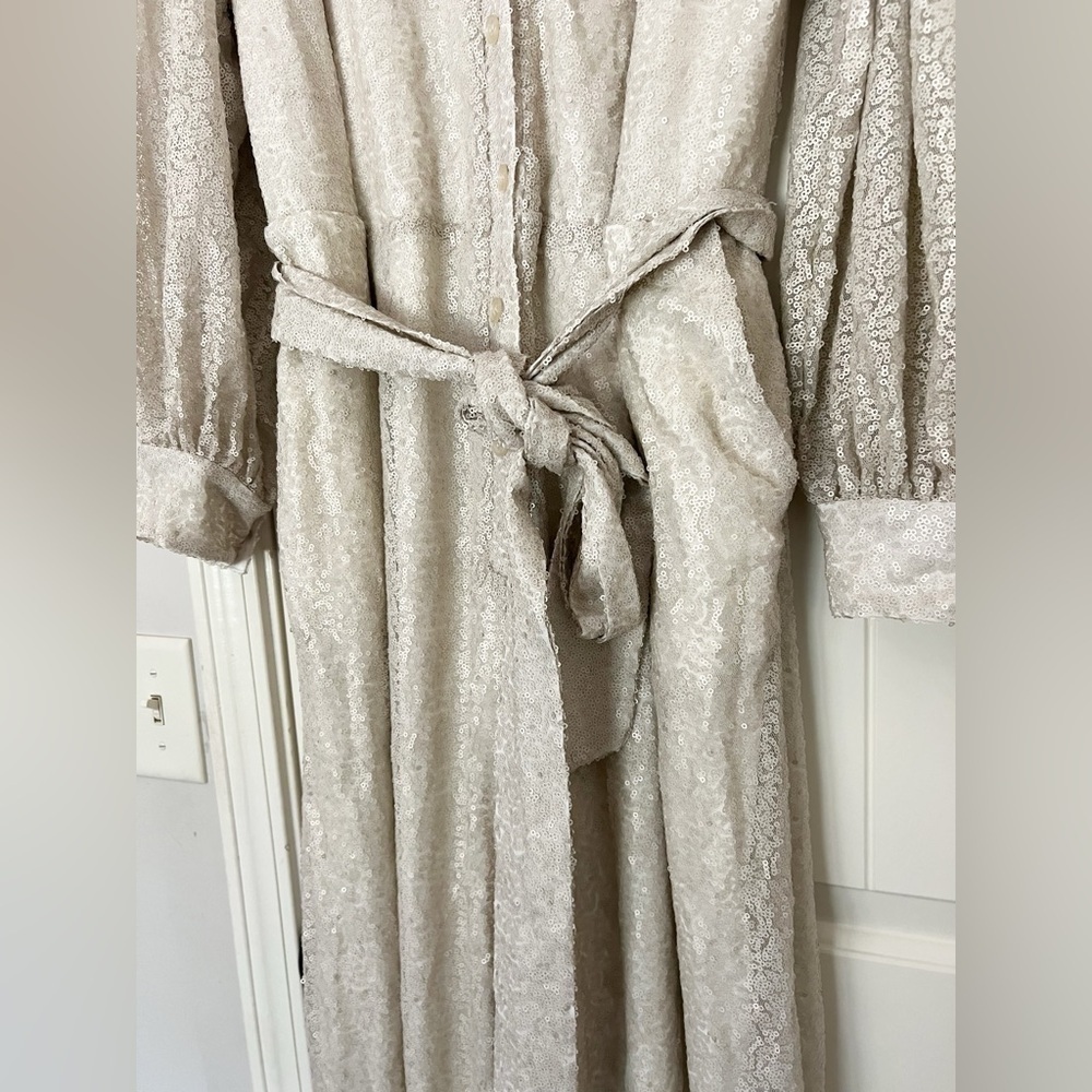 Eloquii Sequin Button Front Belted Jumpsuit - image 6